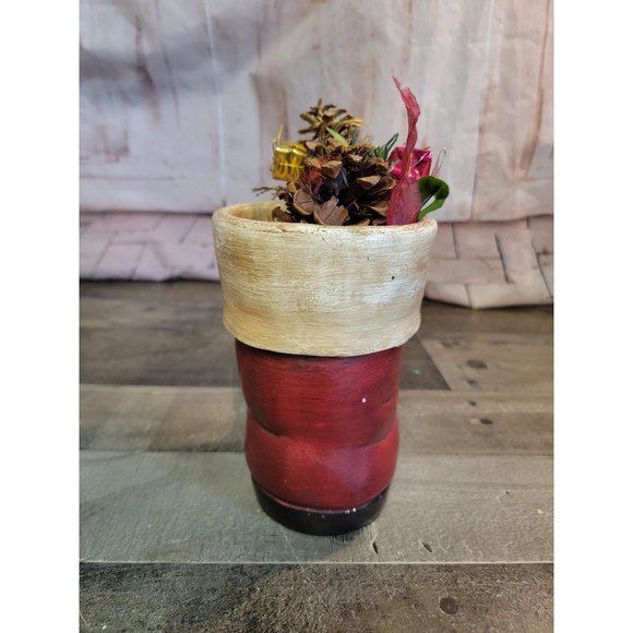 Wooden stocking boot pine cone present wreath xmas decor - Picture 6 of 8